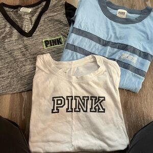 PINK Victoria's Secret Kids Tees - Black, Blue, White